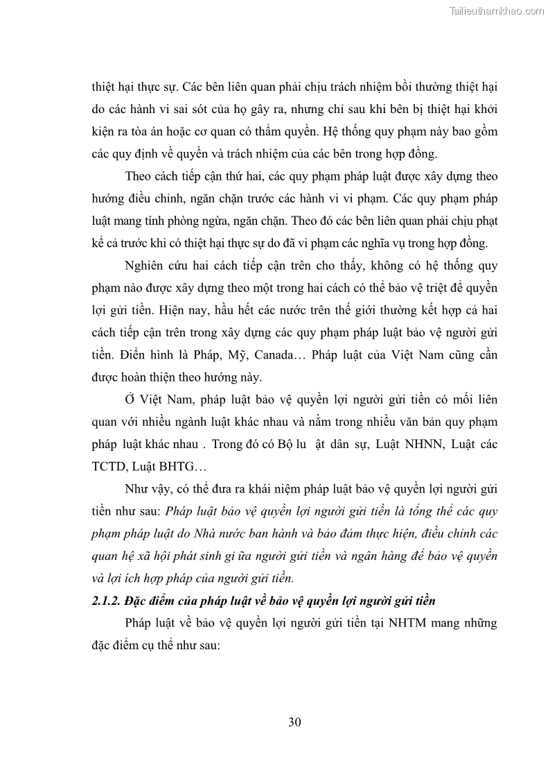Luận văn thạc sĩ luật học Bảo vệ quyền lợi người gửi tiền tại ngân hàng thương mại theo pháp luật Việt Nam - 3 Trang 35