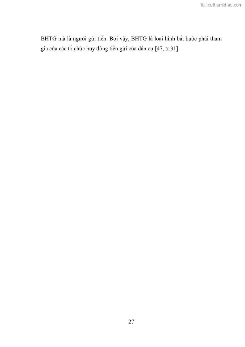 Luận văn thạc sĩ luật học Bảo vệ quyền lợi người gửi tiền tại ngân hàng thương mại theo pháp luật Việt Nam - 3 Trang 32