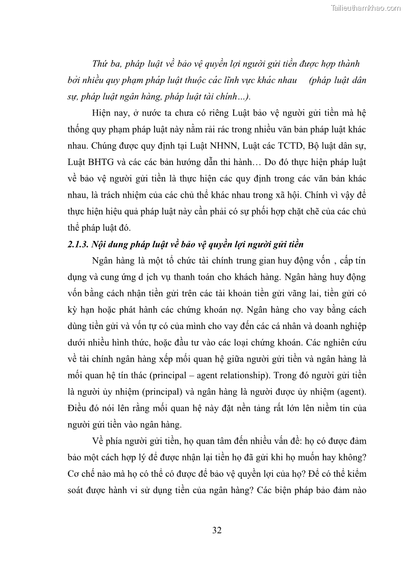 Luận văn thạc sĩ luật học Bảo vệ quyền lợi người gửi tiền tại ngân hàng thương mại theo pháp luật Việt Nam - 4 Trang 37
