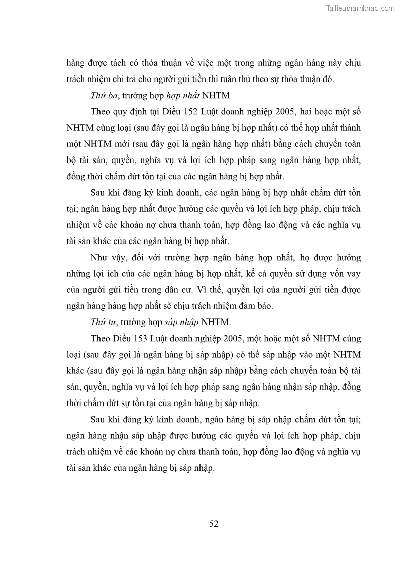 Luận văn thạc sĩ luật học Bảo vệ quyền lợi người gửi tiền tại ngân hàng thương mại theo pháp luật Việt Nam - 5 Trang 57