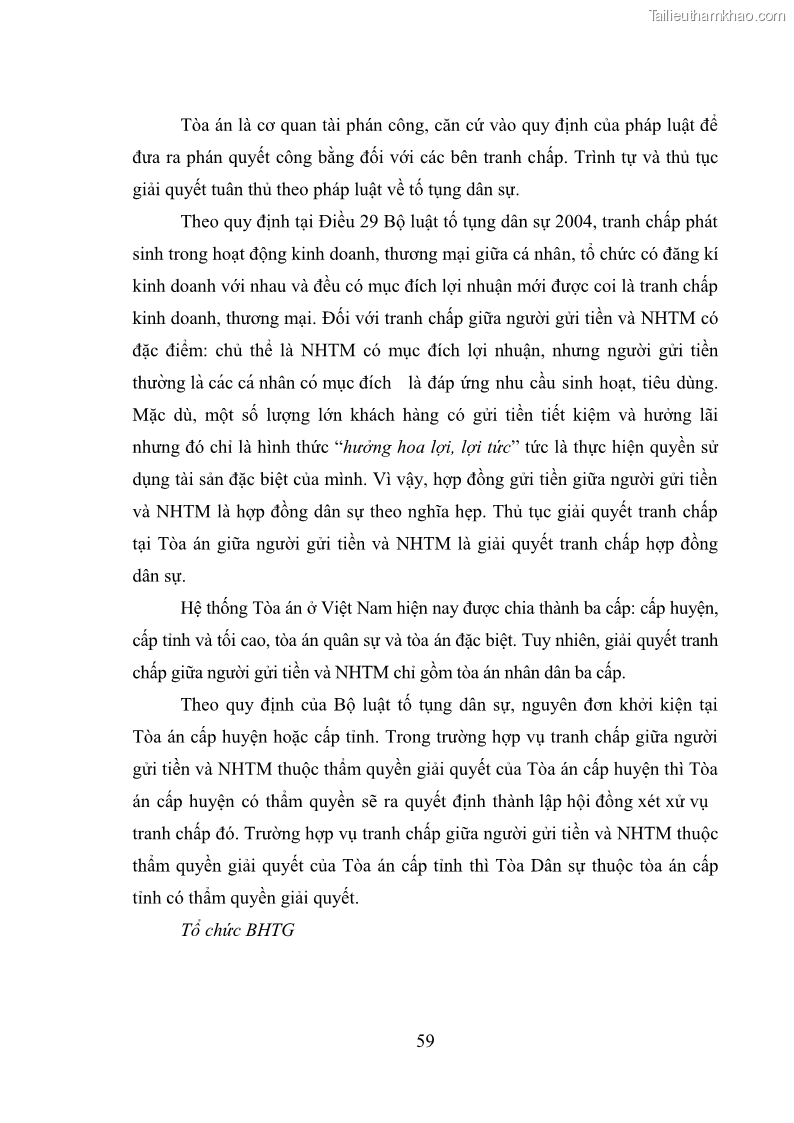 Luận văn thạc sĩ luật học Bảo vệ quyền lợi người gửi tiền tại ngân hàng thương mại theo pháp luật Việt Nam - 6 Trang 64