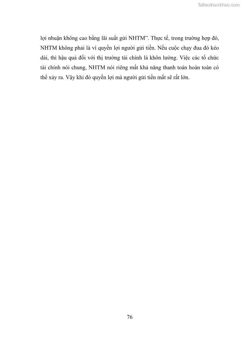 Luận văn thạc sĩ luật học Bảo vệ quyền lợi người gửi tiền tại ngân hàng thương mại theo pháp luật Việt Nam - 7 Trang 81