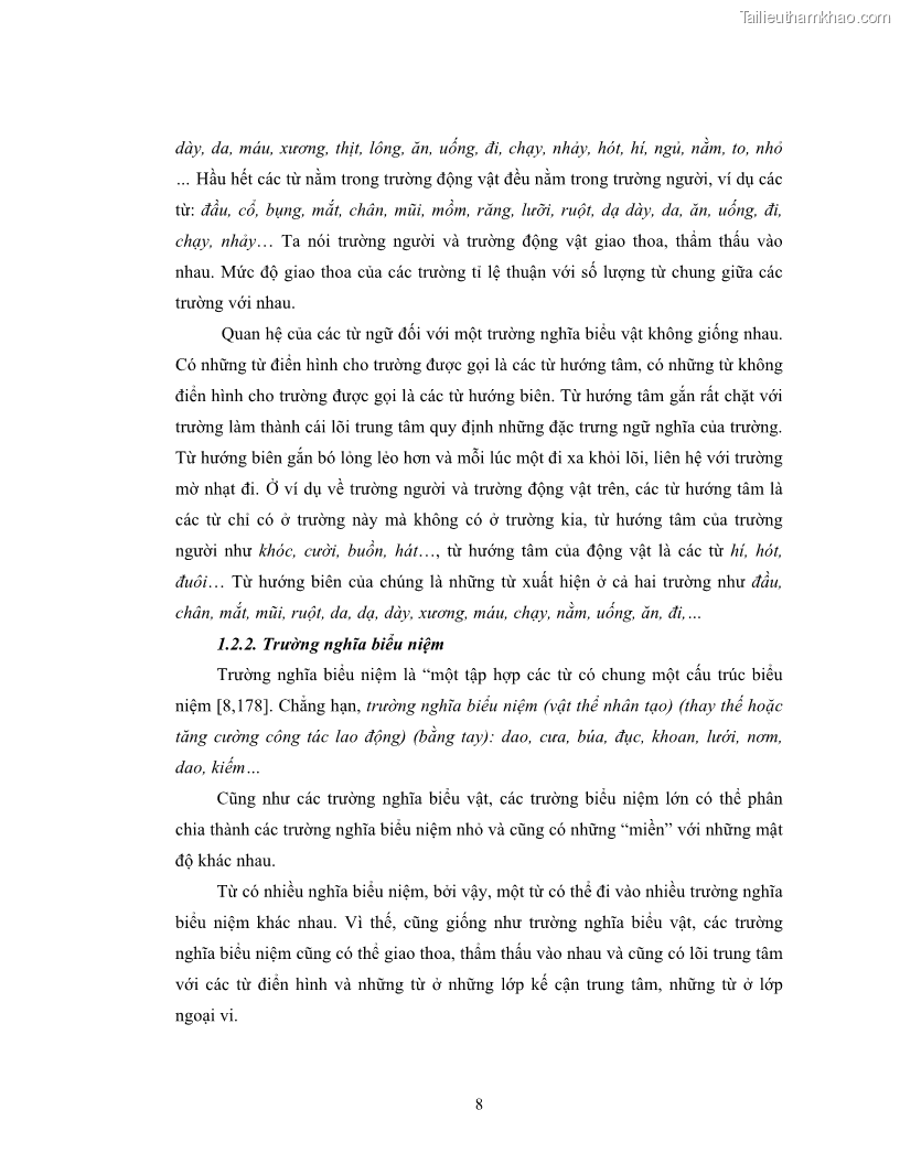 Luận văn thạc sĩ ngôn ngữ học Hiện tượng chuyển trường nghĩa trong thơ Xuân Diệu - 1 Trang 10