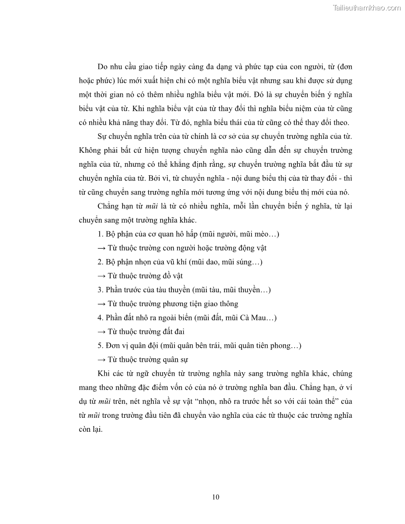 Luận văn thạc sĩ ngôn ngữ học Hiện tượng chuyển trường nghĩa trong thơ Xuân Diệu - 1 Trang 12