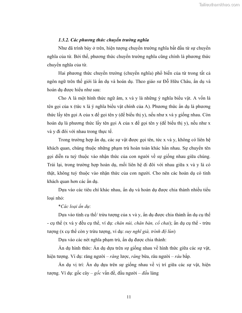 Luận văn thạc sĩ ngôn ngữ học Hiện tượng chuyển trường nghĩa trong thơ Xuân Diệu - 2 Trang 13