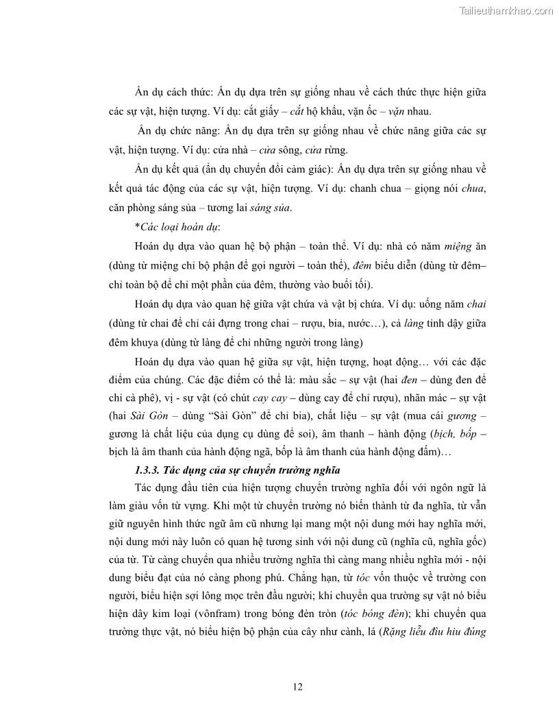 Luận văn thạc sĩ ngôn ngữ học Hiện tượng chuyển trường nghĩa trong thơ Xuân Diệu - 2 Trang 14