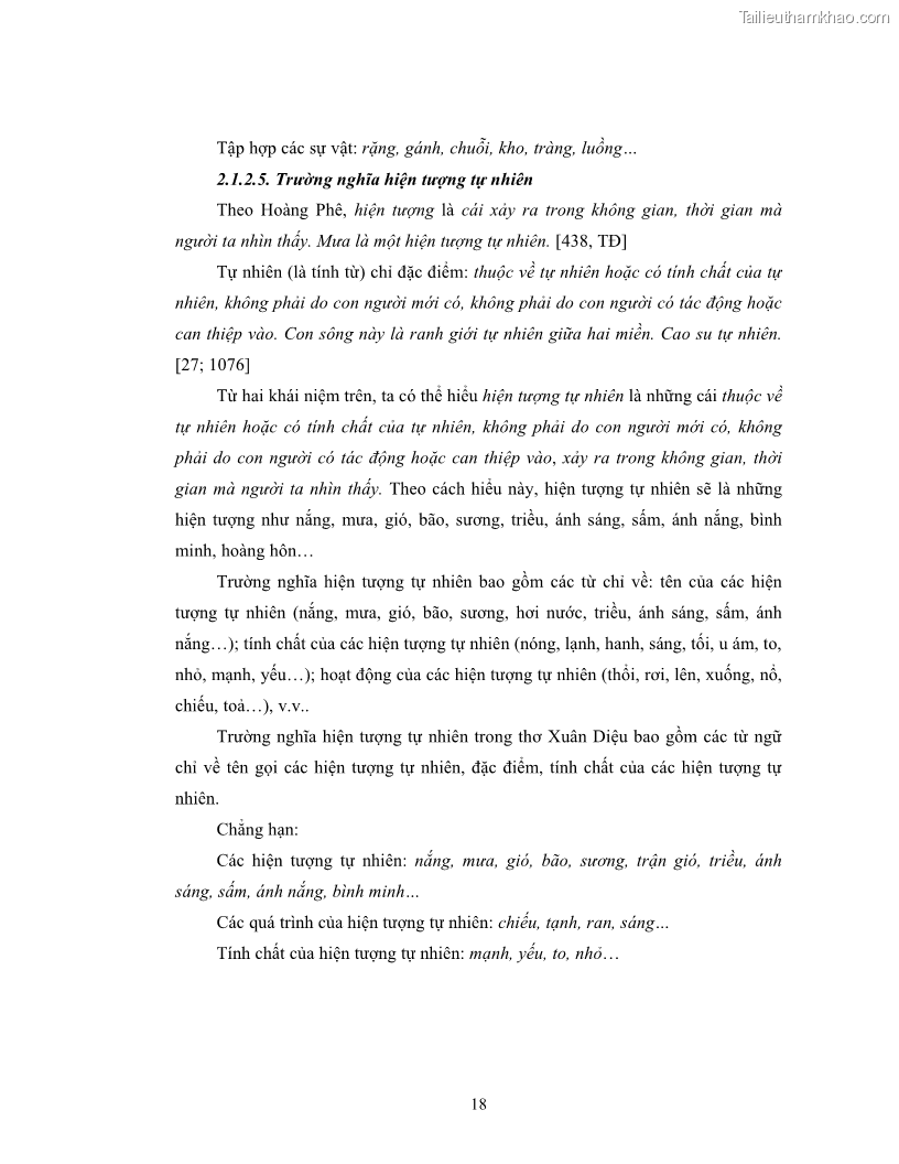Luận văn thạc sĩ ngôn ngữ học Hiện tượng chuyển trường nghĩa trong thơ Xuân Diệu - 2 Trang 20