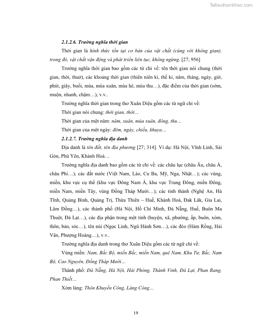 Luận văn thạc sĩ ngôn ngữ học Hiện tượng chuyển trường nghĩa trong thơ Xuân Diệu - 2 Trang 21