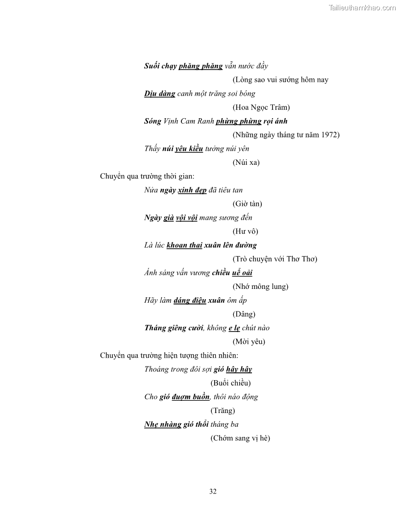 Luận văn thạc sĩ ngôn ngữ học Hiện tượng chuyển trường nghĩa trong thơ Xuân Diệu - 3 Trang 34