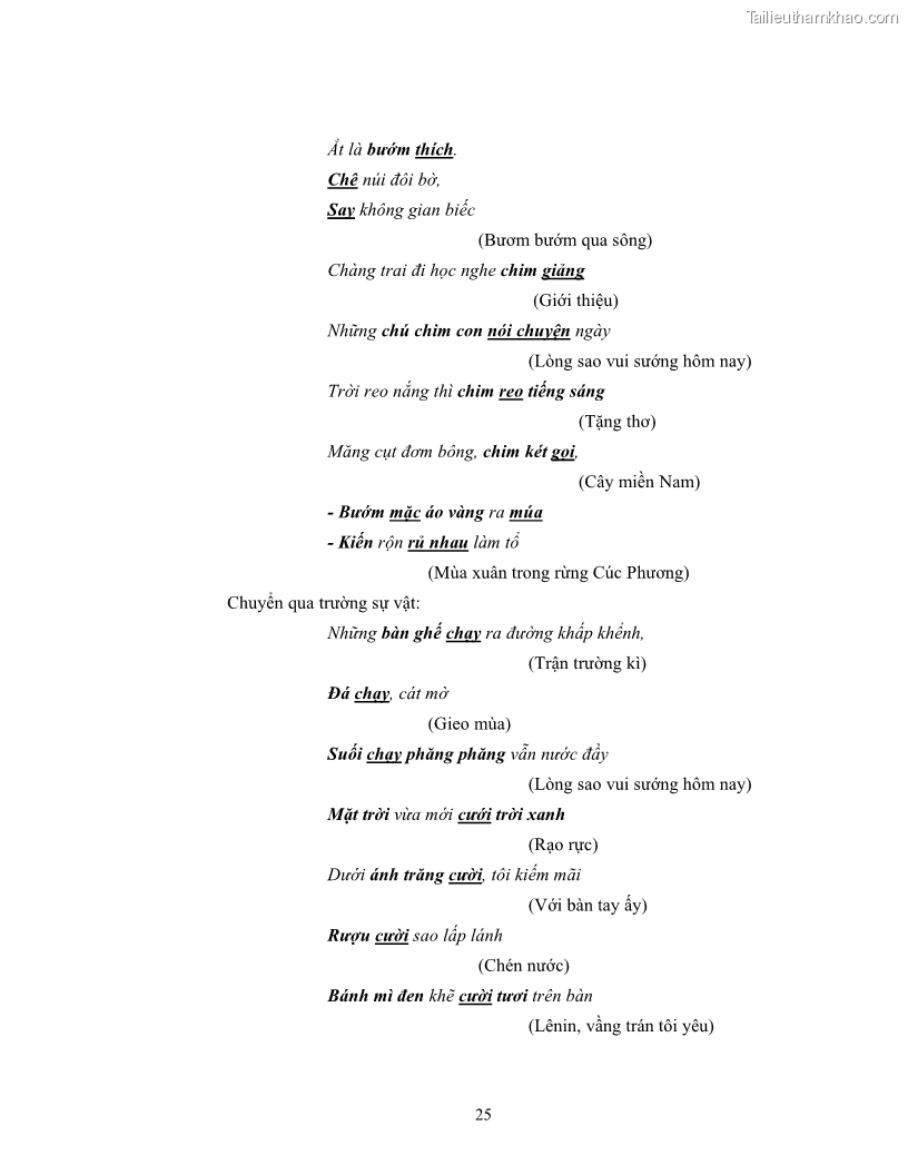 Luận văn thạc sĩ ngôn ngữ học Hiện tượng chuyển trường nghĩa trong thơ Xuân Diệu - 3 Trang 27