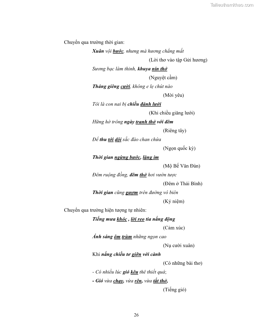 Luận văn thạc sĩ ngôn ngữ học Hiện tượng chuyển trường nghĩa trong thơ Xuân Diệu - 3 Trang 28