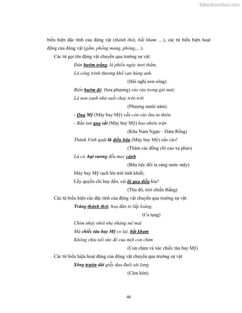 Luận văn thạc sĩ ngôn ngữ học Hiện tượng chuyển trường nghĩa trong thơ Xuân Diệu - 4 Trang 48