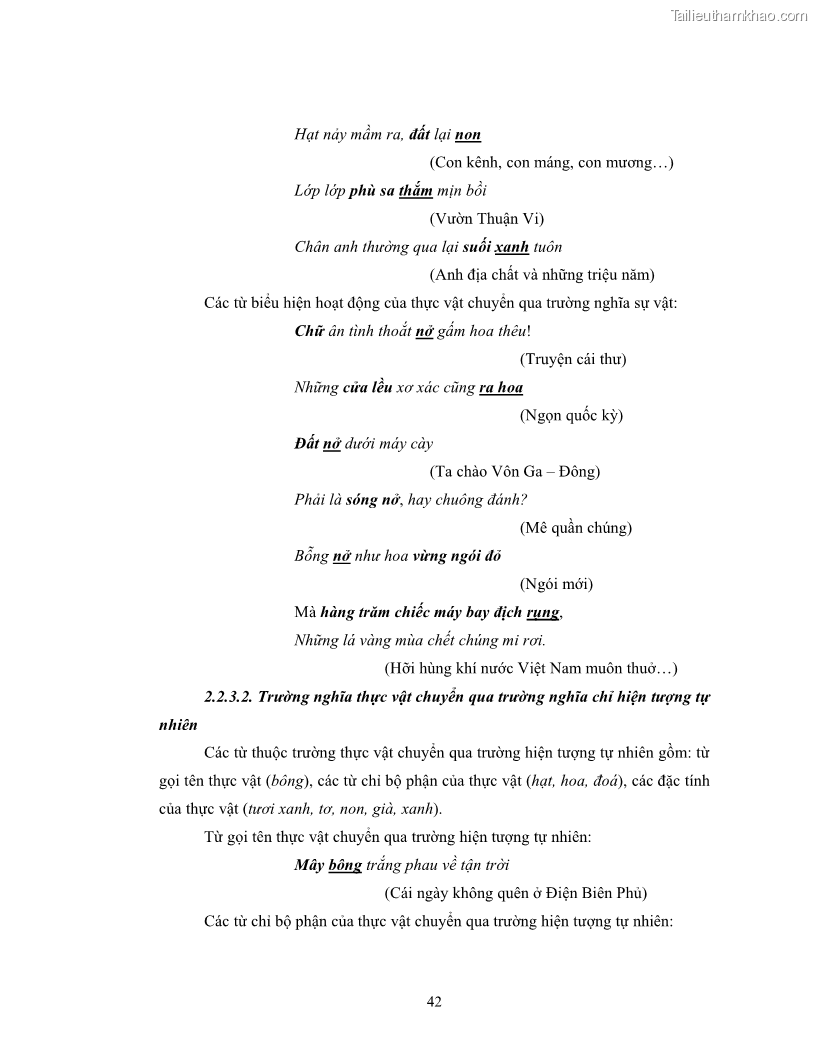 Luận văn thạc sĩ ngôn ngữ học Hiện tượng chuyển trường nghĩa trong thơ Xuân Diệu - 4 Trang 44