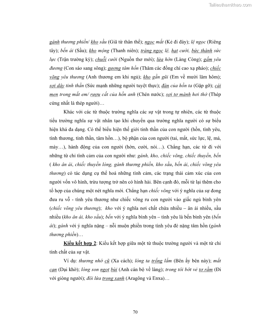 Luận văn thạc sĩ ngôn ngữ học Hiện tượng chuyển trường nghĩa trong thơ Xuân Diệu - 6 Trang 72
