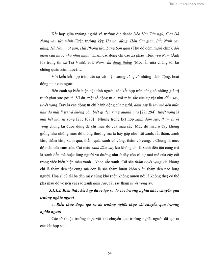 Luận văn thạc sĩ ngôn ngữ học Hiện tượng chuyển trường nghĩa trong thơ Xuân Diệu - 6 Trang 66
