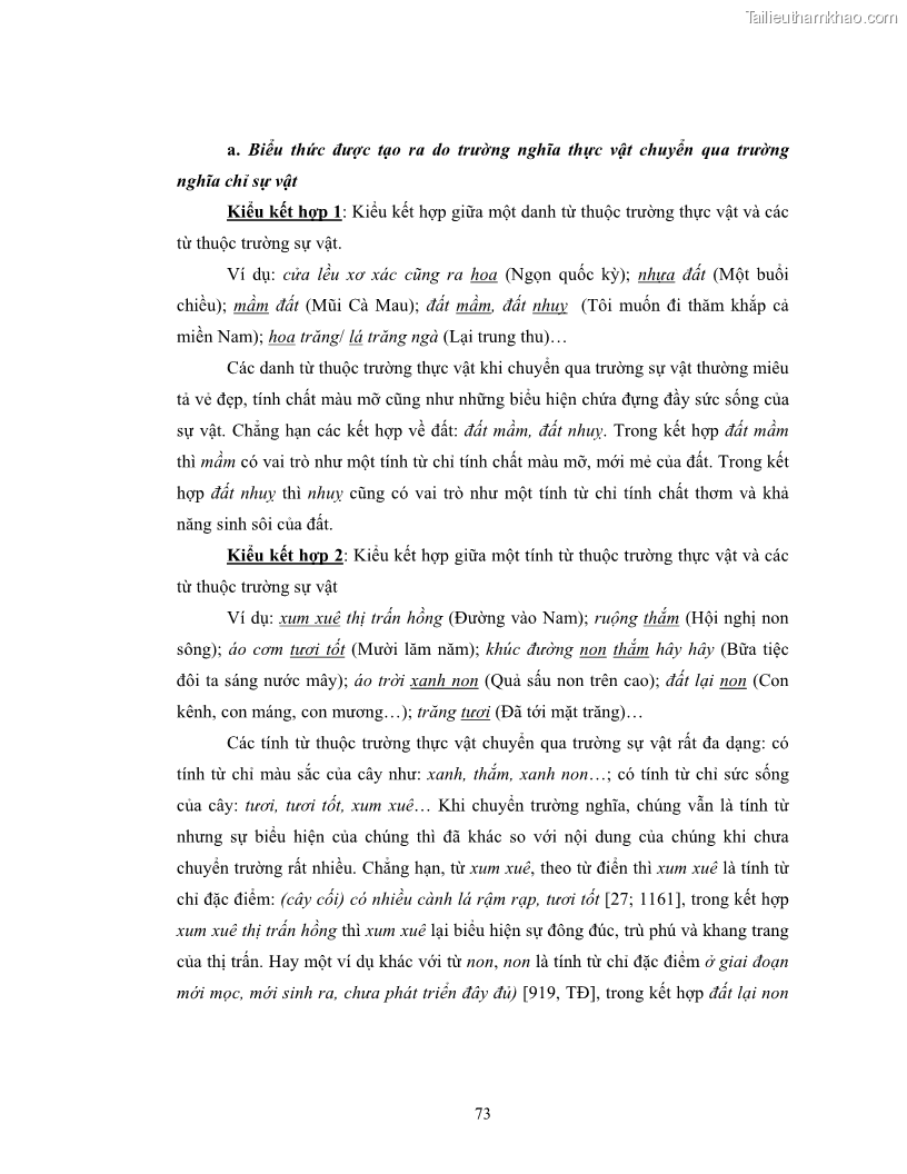 Luận văn thạc sĩ ngôn ngữ học Hiện tượng chuyển trường nghĩa trong thơ Xuân Diệu - 7 Trang 75