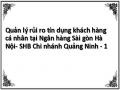 Quản lý rủi ro tín dụng khách hàng cá nhân tại Ngân hàng Sài gòn Hà Nội- SHB Chi nhánh Quảng Ninh