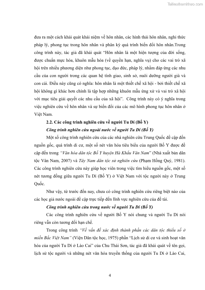 Luận văn thạc sĩ dân tộc học Nghi lễ hôn nhân của người Tu Dí ở xã Thanh Bình, huyện Mường Khương, tỉnh Lào Cai - 1 Trang 11