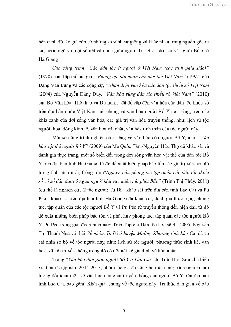 Luận văn thạc sĩ dân tộc học Nghi lễ hôn nhân của người Tu Dí ở xã Thanh Bình, huyện Mường Khương, tỉnh Lào Cai - 1 Trang 12
