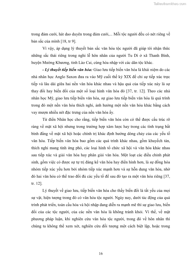 Luận văn thạc sĩ dân tộc học Nghi lễ hôn nhân của người Tu Dí ở xã Thanh Bình, huyện Mường Khương, tỉnh Lào Cai - 2 Trang 23