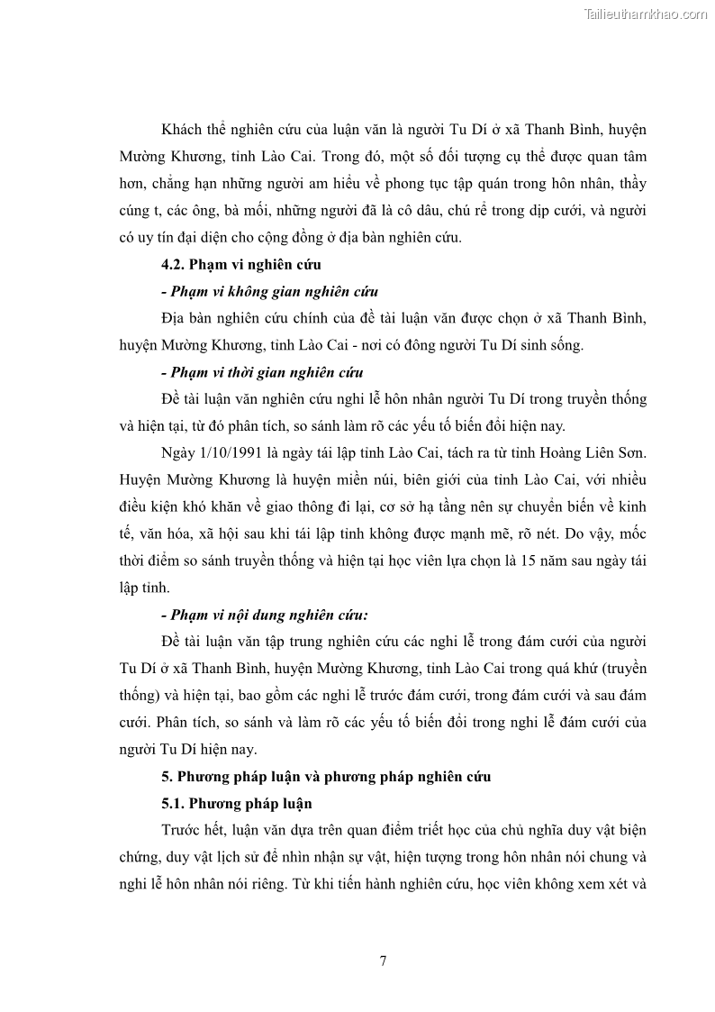 Luận văn thạc sĩ dân tộc học Nghi lễ hôn nhân của người Tu Dí ở xã Thanh Bình, huyện Mường Khương, tỉnh Lào Cai - 2 Trang 14
