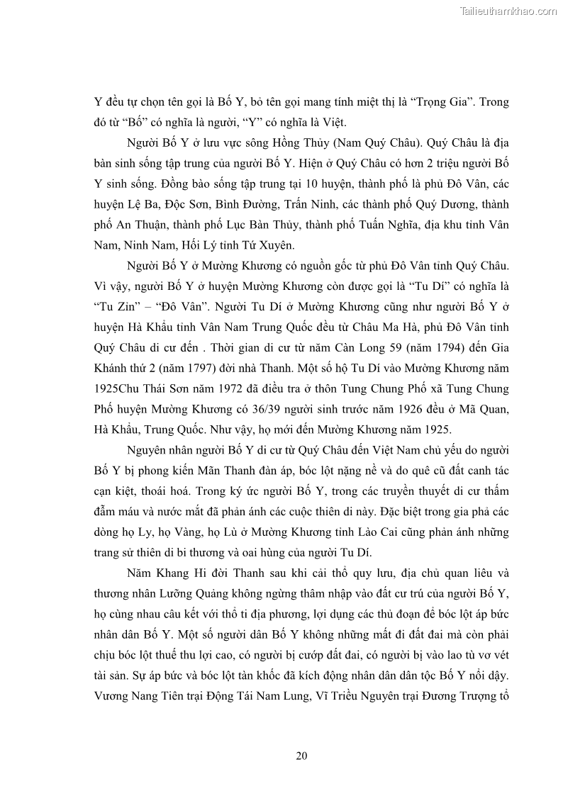 Luận văn thạc sĩ dân tộc học Nghi lễ hôn nhân của người Tu Dí ở xã Thanh Bình, huyện Mường Khương, tỉnh Lào Cai - 3 Trang 27