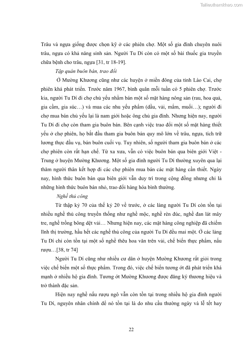 Luận văn thạc sĩ dân tộc học Nghi lễ hôn nhân của người Tu Dí ở xã Thanh Bình, huyện Mường Khương, tỉnh Lào Cai - 3 Trang 29