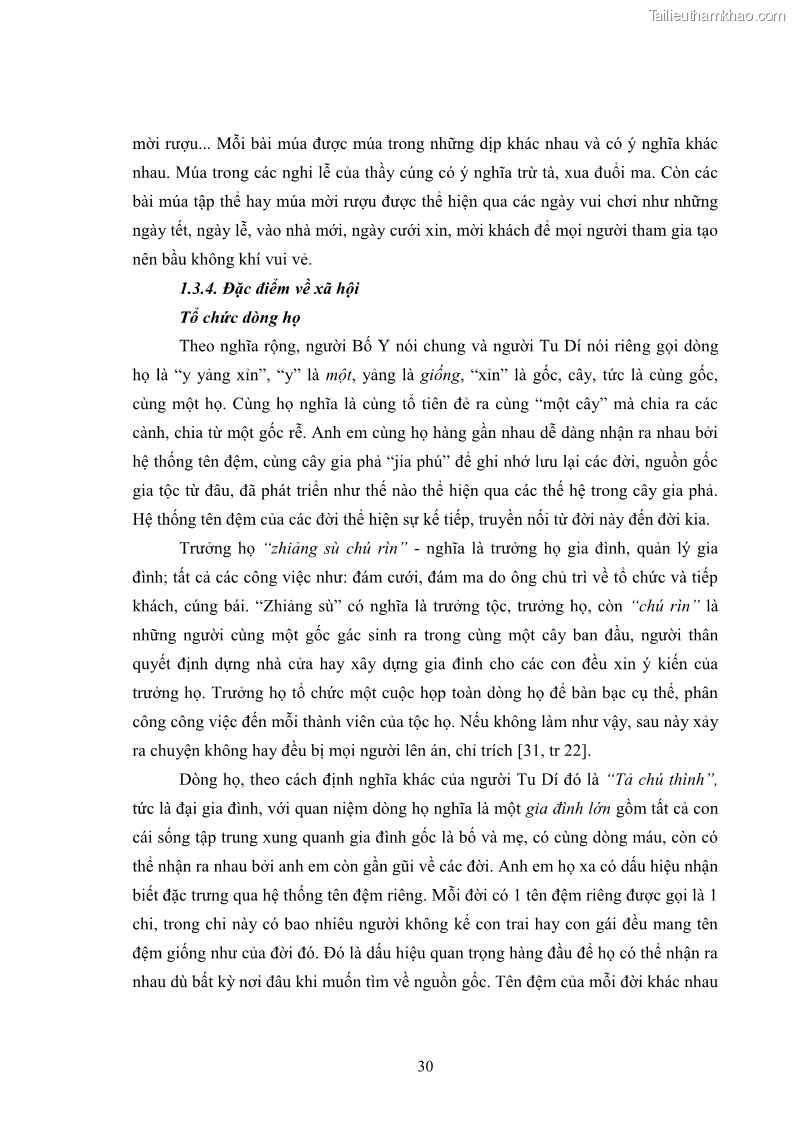 Luận văn thạc sĩ dân tộc học Nghi lễ hôn nhân của người Tu Dí ở xã Thanh Bình, huyện Mường Khương, tỉnh Lào Cai - 4 Trang 37