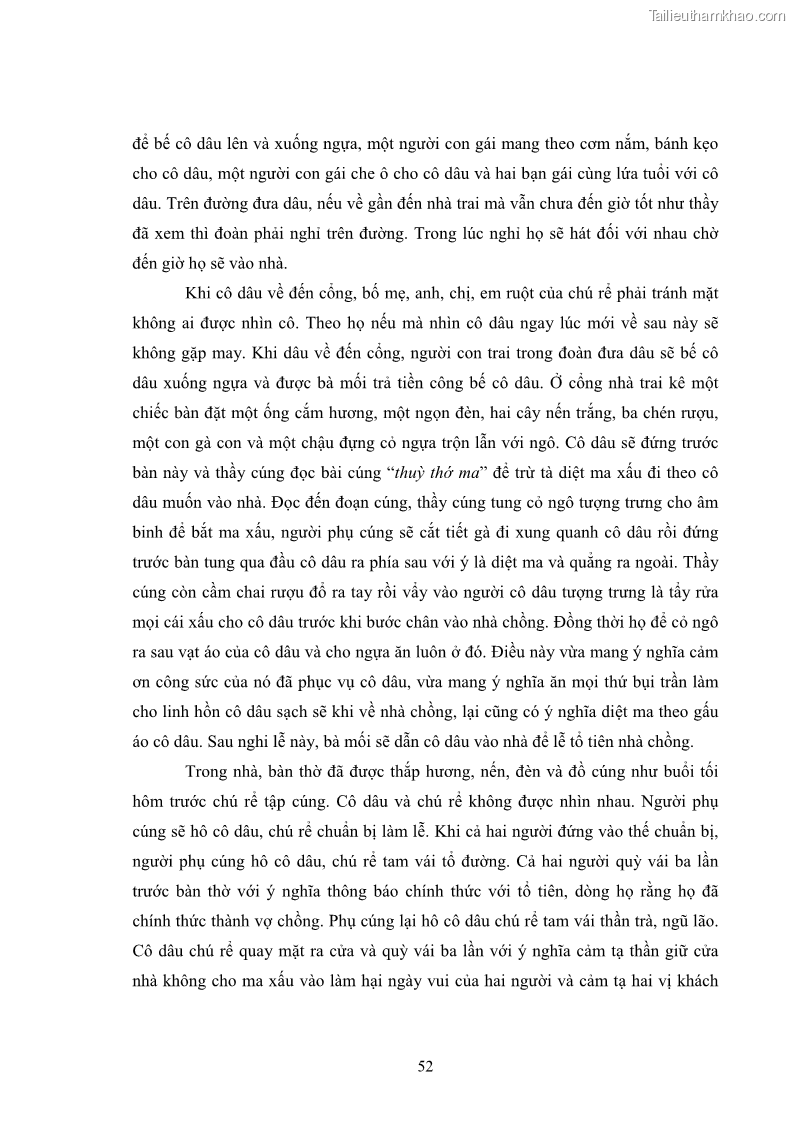 Luận văn thạc sĩ dân tộc học Nghi lễ hôn nhân của người Tu Dí ở xã Thanh Bình, huyện Mường Khương, tỉnh Lào Cai - 5 Trang 59