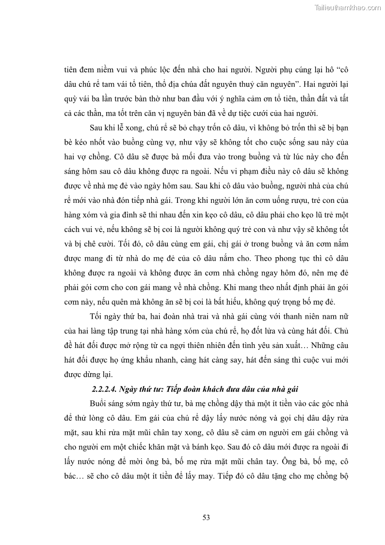 Luận văn thạc sĩ dân tộc học Nghi lễ hôn nhân của người Tu Dí ở xã Thanh Bình, huyện Mường Khương, tỉnh Lào Cai - 5 Trang 60