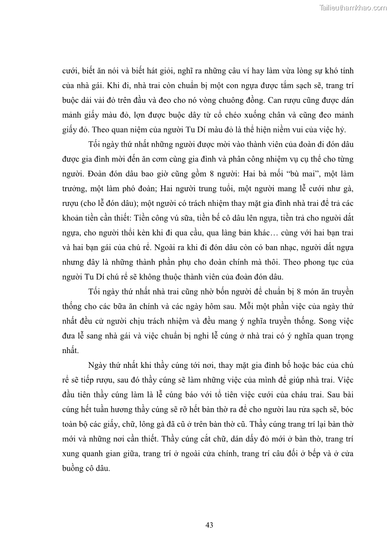 Luận văn thạc sĩ dân tộc học Nghi lễ hôn nhân của người Tu Dí ở xã Thanh Bình, huyện Mường Khương, tỉnh Lào Cai - 5 Trang 50
