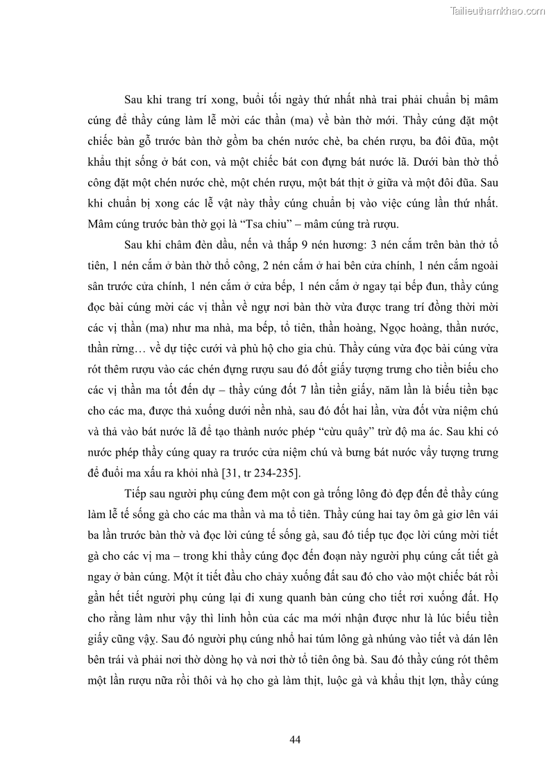 Luận văn thạc sĩ dân tộc học Nghi lễ hôn nhân của người Tu Dí ở xã Thanh Bình, huyện Mường Khương, tỉnh Lào Cai - 5 Trang 51