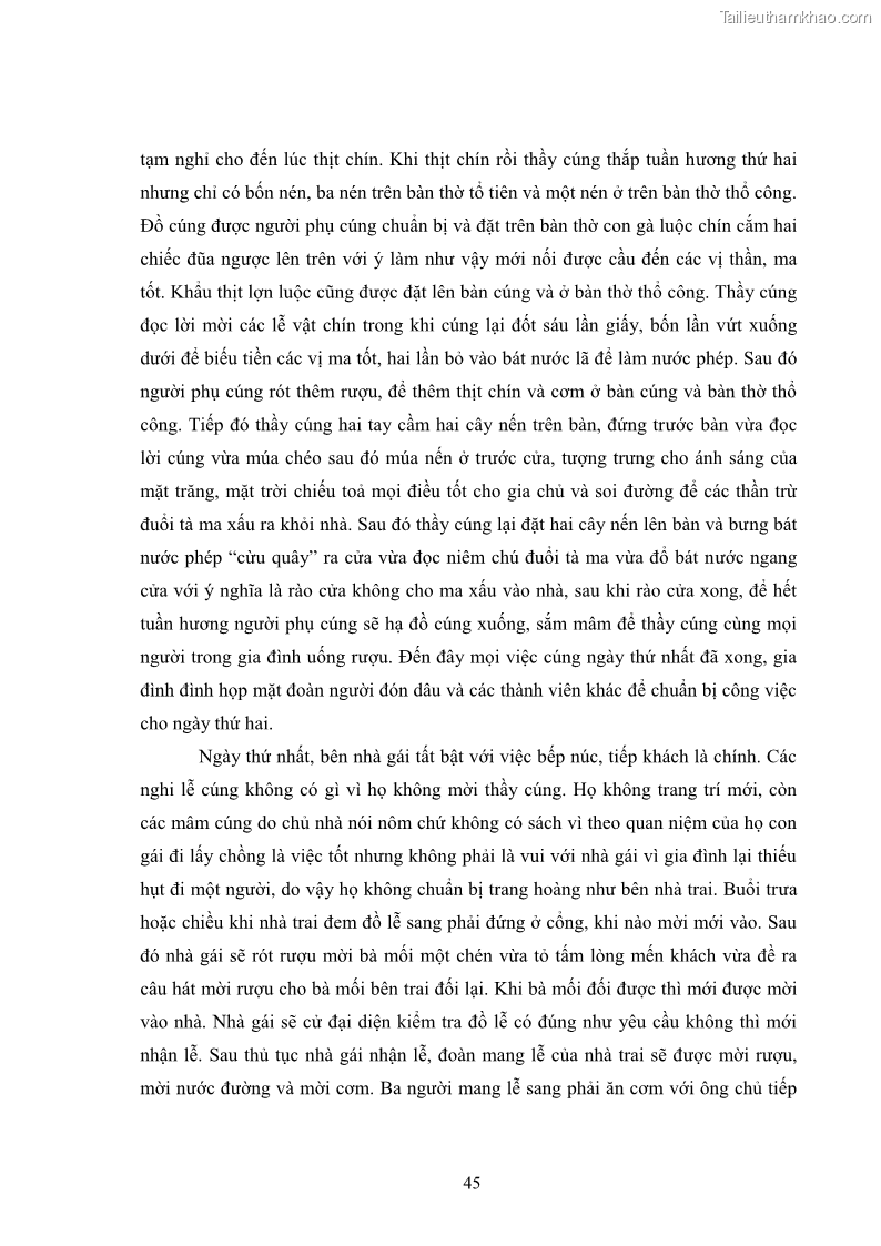 Luận văn thạc sĩ dân tộc học Nghi lễ hôn nhân của người Tu Dí ở xã Thanh Bình, huyện Mường Khương, tỉnh Lào Cai - 5 Trang 52