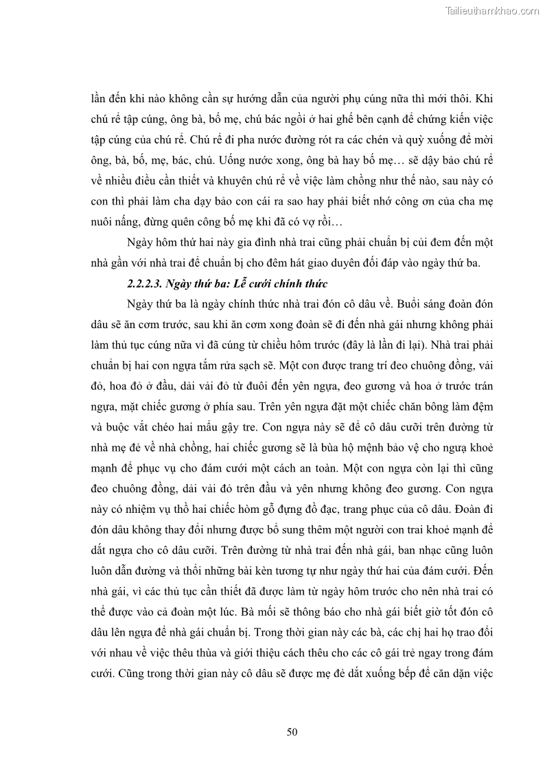 Luận văn thạc sĩ dân tộc học Nghi lễ hôn nhân của người Tu Dí ở xã Thanh Bình, huyện Mường Khương, tỉnh Lào Cai - 5 Trang 57