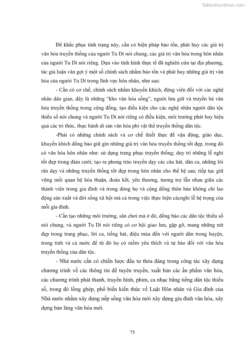 Luận văn thạc sĩ dân tộc học Nghi lễ hôn nhân của người Tu Dí ở xã Thanh Bình, huyện Mường Khương, tỉnh Lào Cai - 7 Trang 82