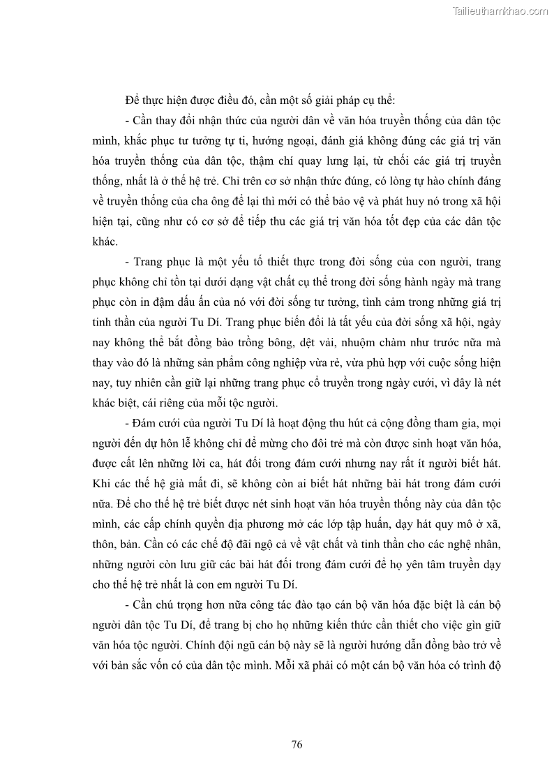 Luận văn thạc sĩ dân tộc học Nghi lễ hôn nhân của người Tu Dí ở xã Thanh Bình, huyện Mường Khương, tỉnh Lào Cai - 7 Trang 83
