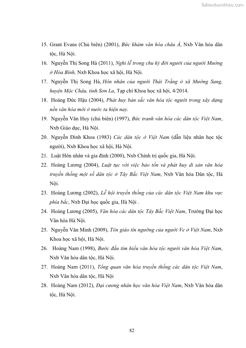 Luận văn thạc sĩ dân tộc học Nghi lễ hôn nhân của người Tu Dí ở xã Thanh Bình, huyện Mường Khương, tỉnh Lào Cai - 8 Trang 89