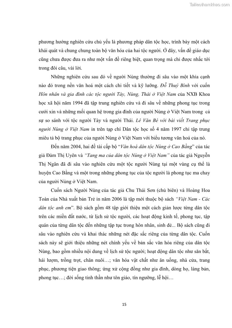Luận văn thạc sĩ dân tộc học Tri thức địa phương về giáo dục trẻ em của người Nùng Dín ở thôn Tùng Lâu, Xã Tung Chung Phố, Huyện Mường Khương, tỉnh Lào Cai - 2 Trang 21