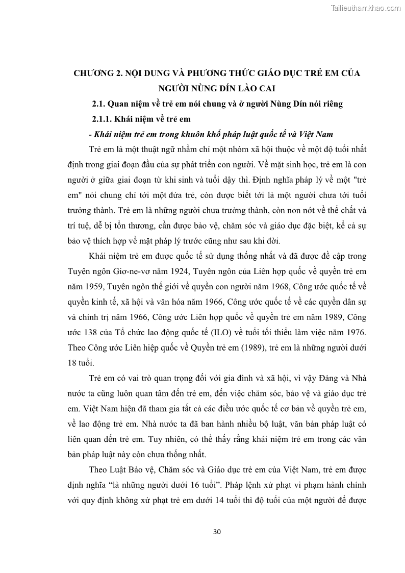 Luận văn thạc sĩ dân tộc học Tri thức địa phương về giáo dục trẻ em của người Nùng Dín ở thôn Tùng Lâu, Xã Tung Chung Phố, Huyện Mường Khương, tỉnh Lào Cai - 3 Trang 36