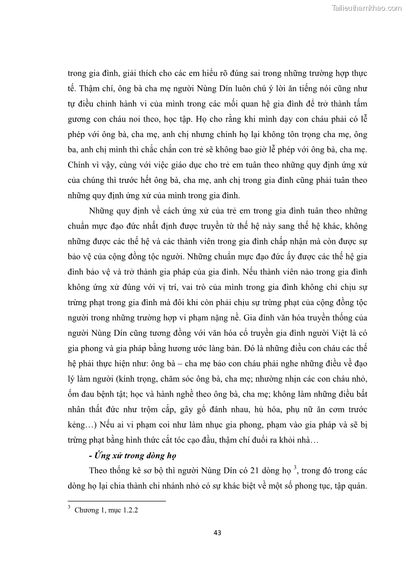 Luận văn thạc sĩ dân tộc học Tri thức địa phương về giáo dục trẻ em của người Nùng Dín ở thôn Tùng Lâu, Xã Tung Chung Phố, Huyện Mường Khương, tỉnh Lào Cai - 5 Trang 49