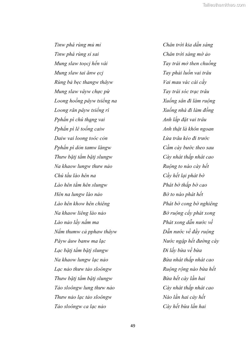 Luận văn thạc sĩ dân tộc học Tri thức địa phương về giáo dục trẻ em của người Nùng Dín ở thôn Tùng Lâu, Xã Tung Chung Phố, Huyện Mường Khương, tỉnh Lào Cai - 5 Trang 55