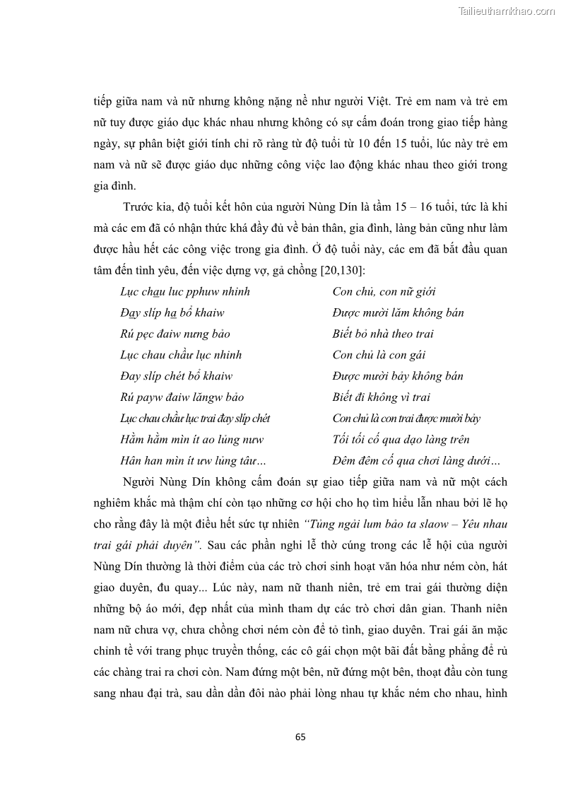 Luận văn thạc sĩ dân tộc học Tri thức địa phương về giáo dục trẻ em của người Nùng Dín ở thôn Tùng Lâu, Xã Tung Chung Phố, Huyện Mường Khương, tỉnh Lào Cai - 6 Trang 71
