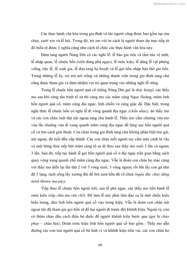 Luận văn thạc sĩ dân tộc học Tri thức địa phương về giáo dục trẻ em của người Nùng Dín ở thôn Tùng Lâu, Xã Tung Chung Phố, Huyện Mường Khương, tỉnh Lào Cai - 7 Trang 75