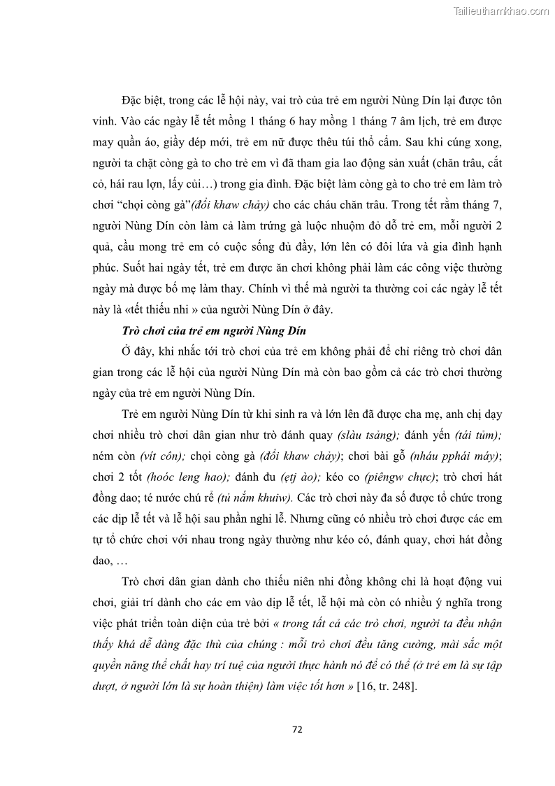Luận văn thạc sĩ dân tộc học Tri thức địa phương về giáo dục trẻ em của người Nùng Dín ở thôn Tùng Lâu, Xã Tung Chung Phố, Huyện Mường Khương, tỉnh Lào Cai - 7 Trang 78