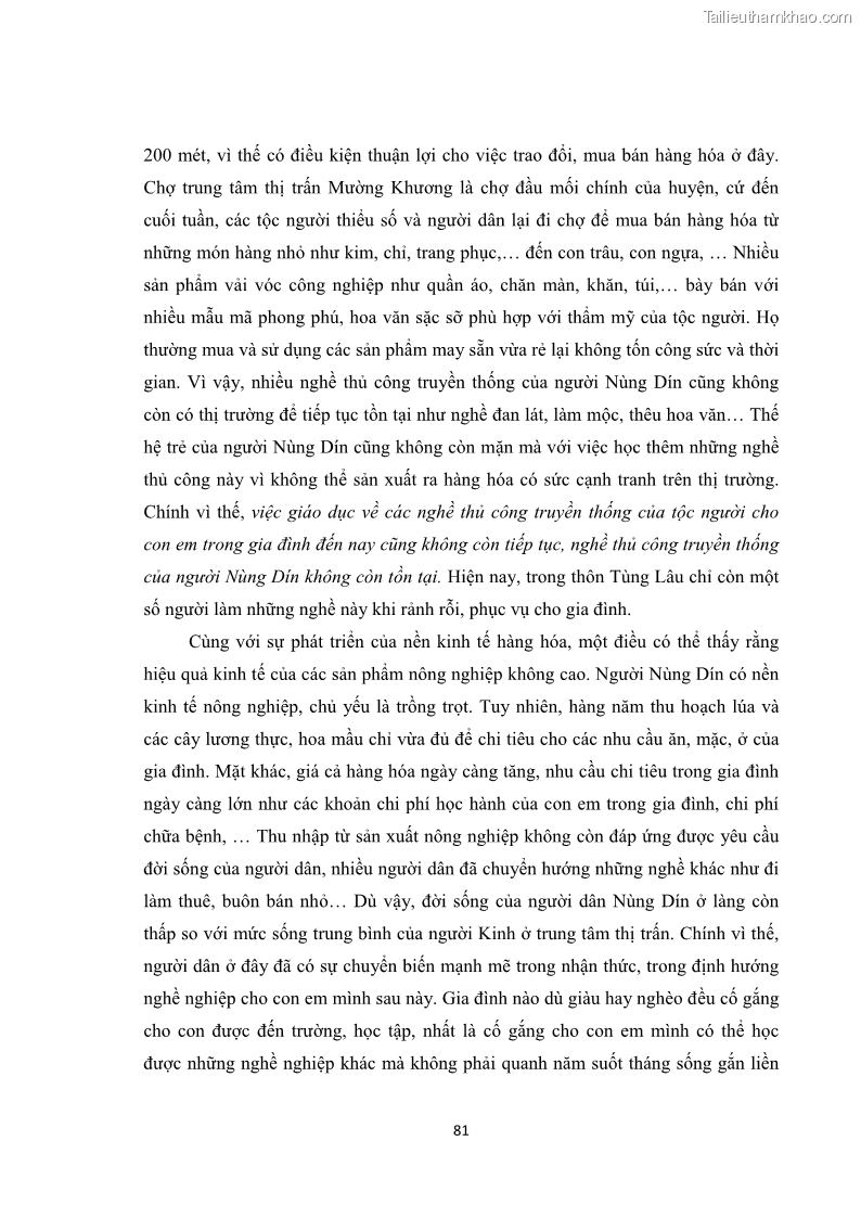 Luận văn thạc sĩ dân tộc học Tri thức địa phương về giáo dục trẻ em của người Nùng Dín ở thôn Tùng Lâu, Xã Tung Chung Phố, Huyện Mường Khương, tỉnh Lào Cai - 8 Trang 87