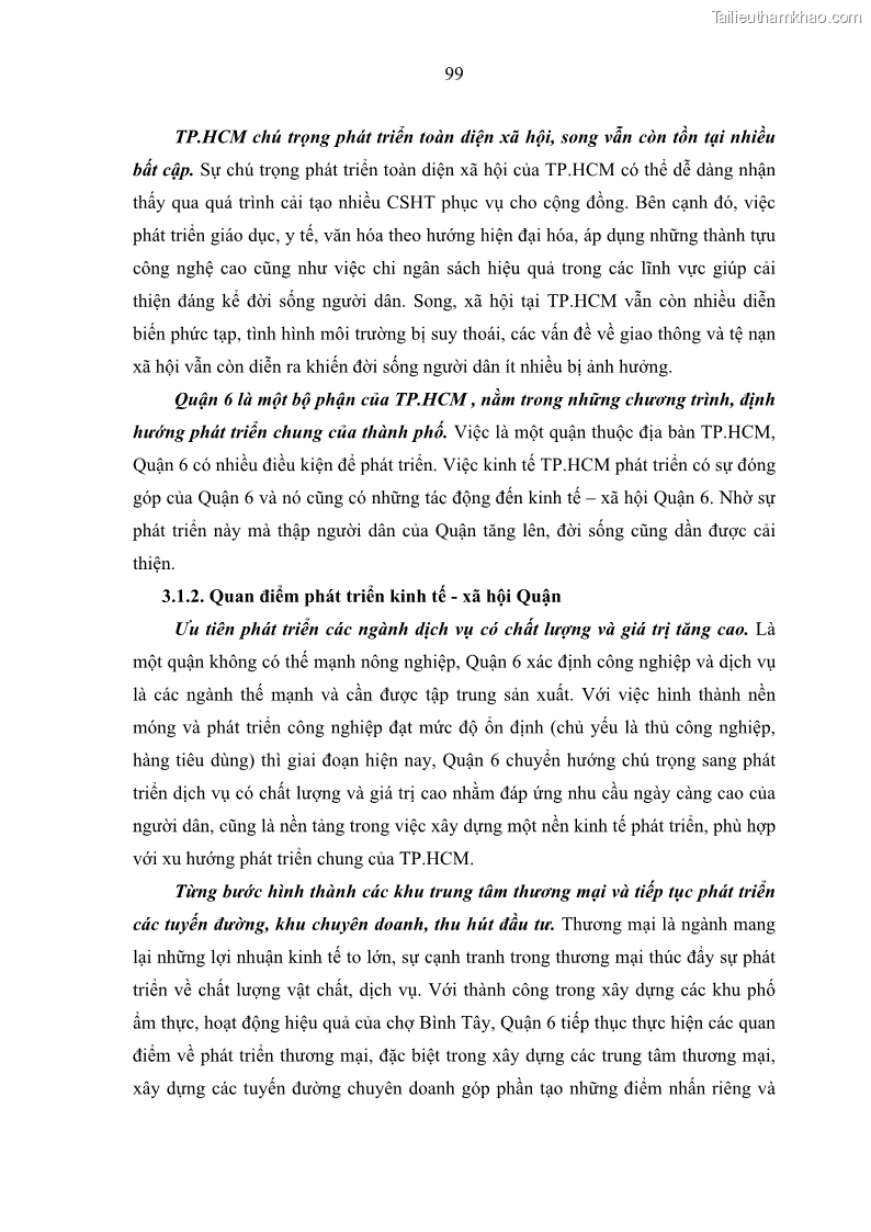 Luận văn thạc sĩ địa lý Chất lượng cuộc sống dân cư quận 6, thành phố Hồ Chí Minh - 10 Trang 109