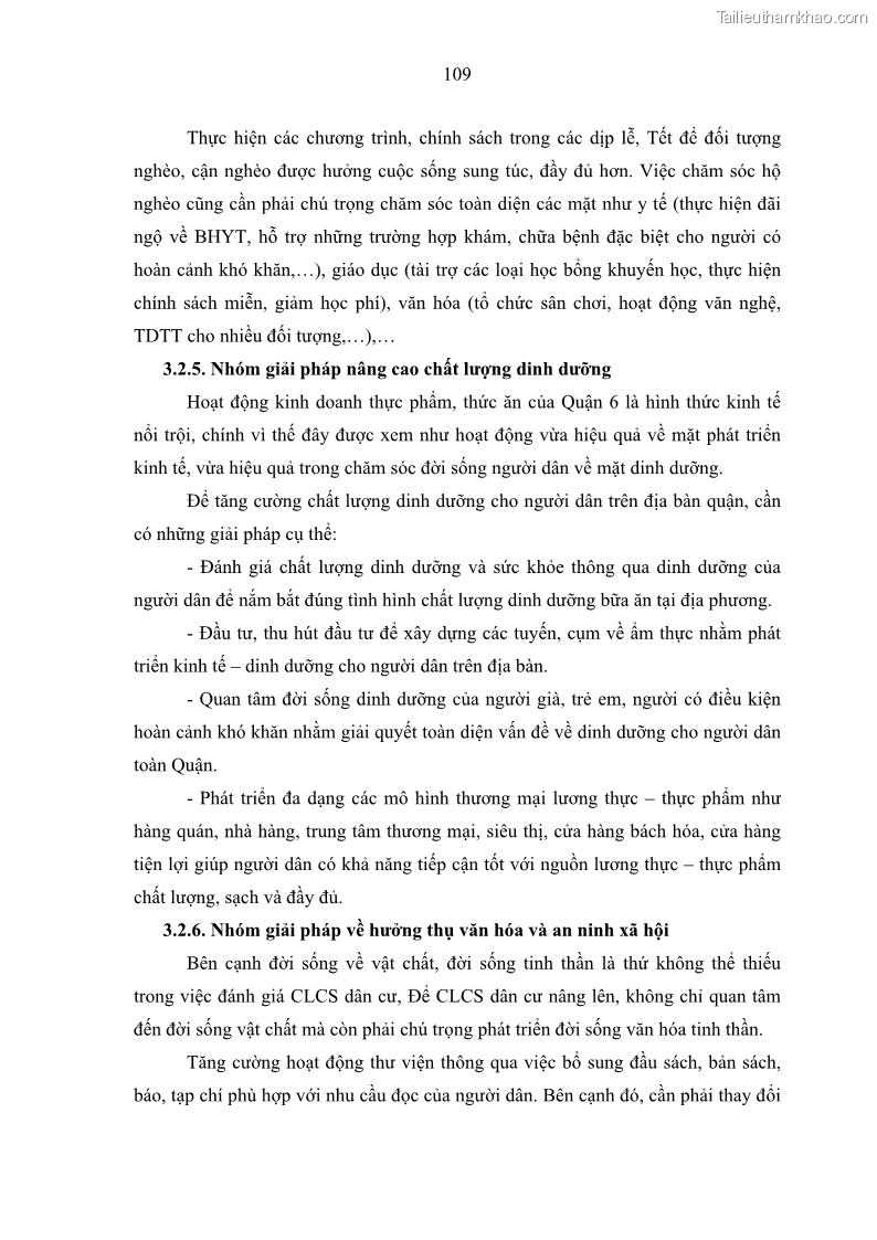 Luận văn thạc sĩ địa lý Chất lượng cuộc sống dân cư quận 6, thành phố Hồ Chí Minh - 10 Trang 119