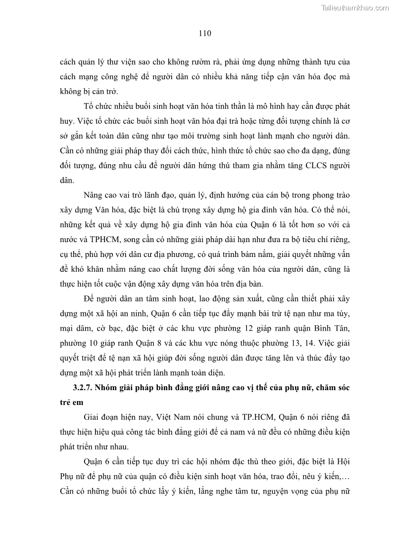 Luận văn thạc sĩ địa lý Chất lượng cuộc sống dân cư quận 6, thành phố Hồ Chí Minh - 10 Trang 120