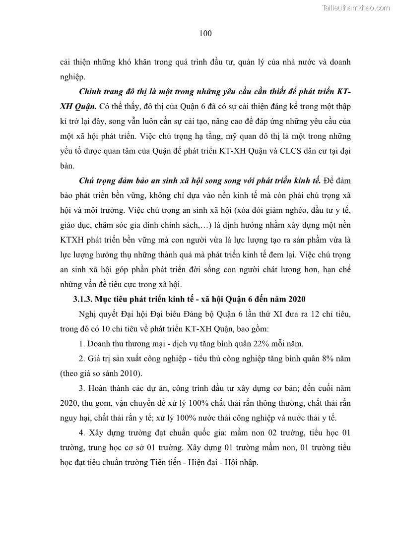 Luận văn thạc sĩ địa lý Chất lượng cuộc sống dân cư quận 6, thành phố Hồ Chí Minh - 10 Trang 110