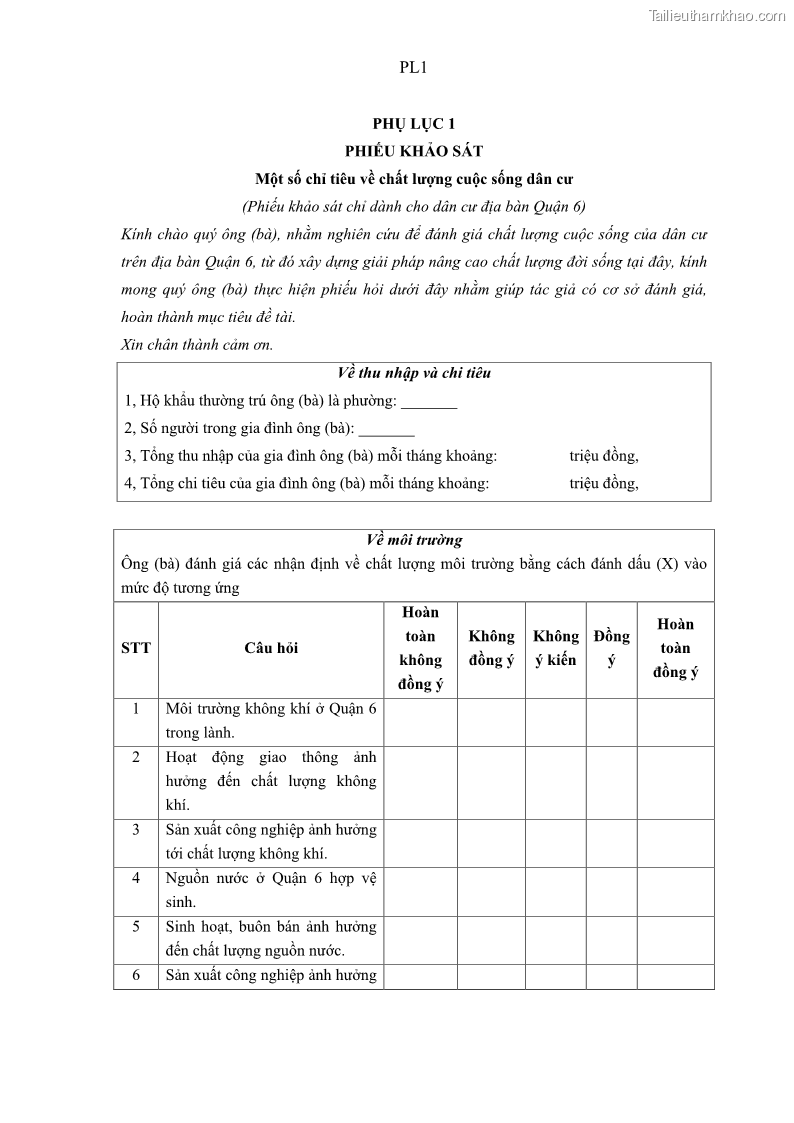 Luận văn thạc sĩ địa lý Chất lượng cuộc sống dân cư quận 6, thành phố Hồ Chí Minh - 11 Trang 131